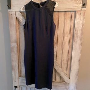 Banana republic navy dress with black mesh